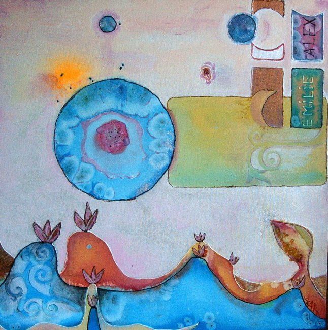 Peinture intitulée "La constellation de…" par Akara Péala, Œuvre d'art originale