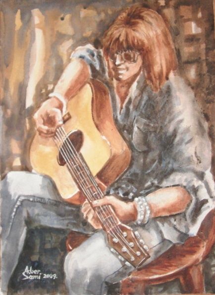 Painting titled "Music is Life" by Akber Sami, Original Art,