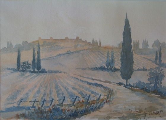 Peinture intitulée "Toscane" par Annick Claude, Œuvre d'art originale