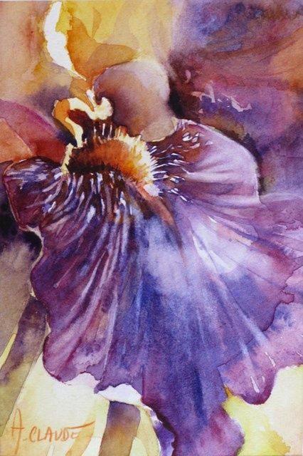 Peinture intitulée "Coeur de fleur II" par Annick Claude, Œuvre d'art originale