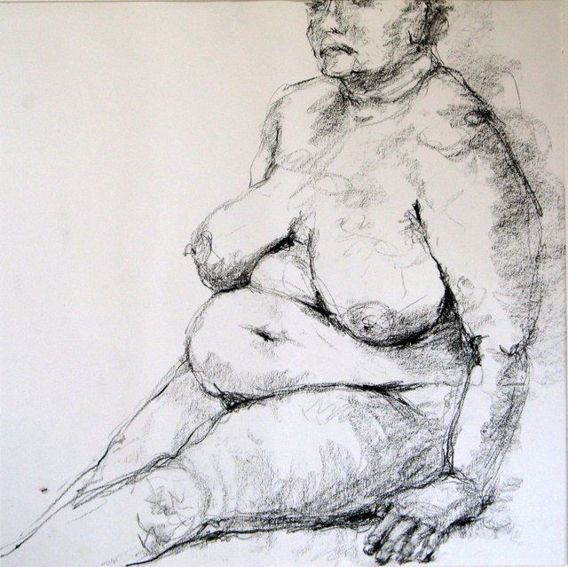 Drawing titled "Anne Marie - craie…" by Annick Claude, Original Artwork
