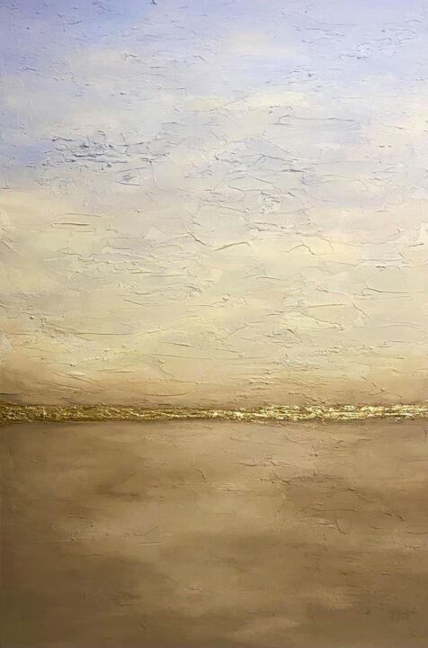 Painting titled "Desert" by Anastasiya Dmitrieva, Original Artwork, Acrylic Mounted on Wood Stretcher frame