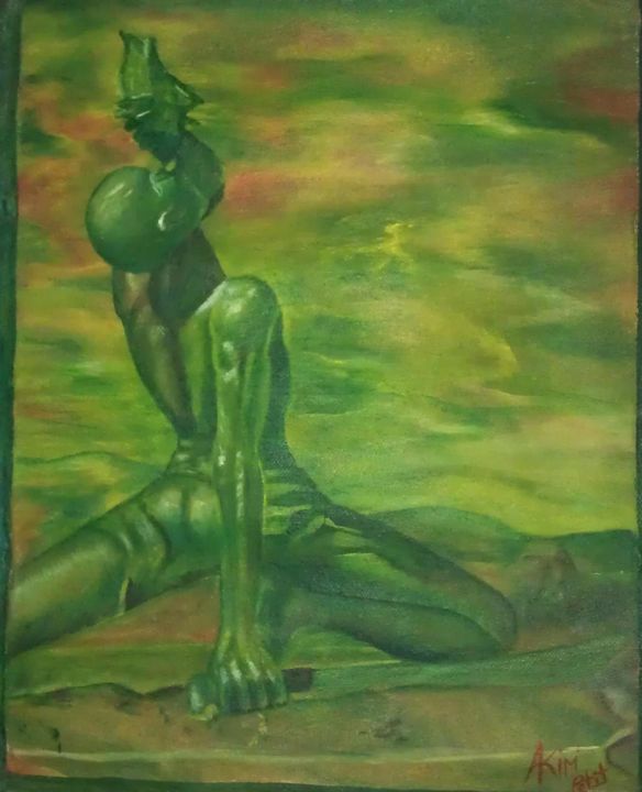 Peinture intitulée "Negre marron" par Akim Petit, Œuvre d'art originale,