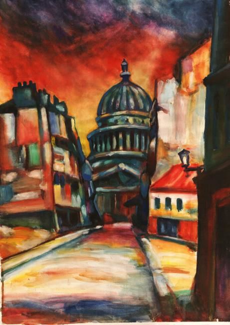 Painting titled "My Personal Paris" by Joan Akindin, Original Artwork