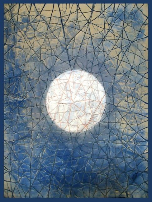 Peinture intitulée "la lune" par Ali Akla, Œuvre d'art originale