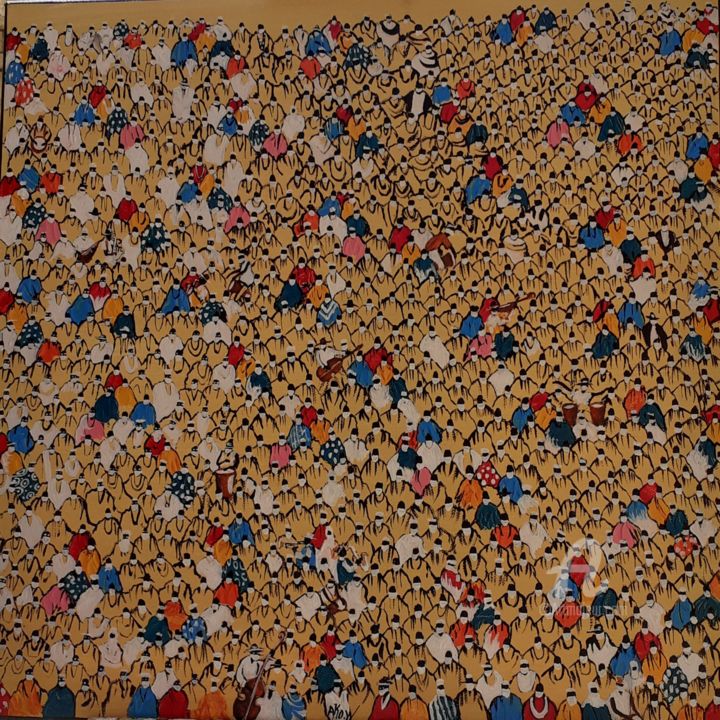 Peinture intitulée "Le monde en mouveme…" par Ako Wilson, Œuvre d'art originale, Acrylique