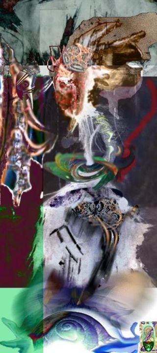 Peinture intitulée "reine lutin" par Akozoom Fruids&Univerds, Œuvre d'art originale