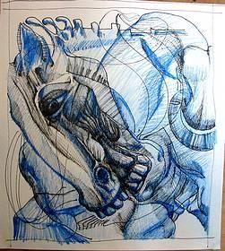 Rysunek zatytułowany „cheval_s” autorstwa Akozoom Fruids&Univerds, Oryginalna praca