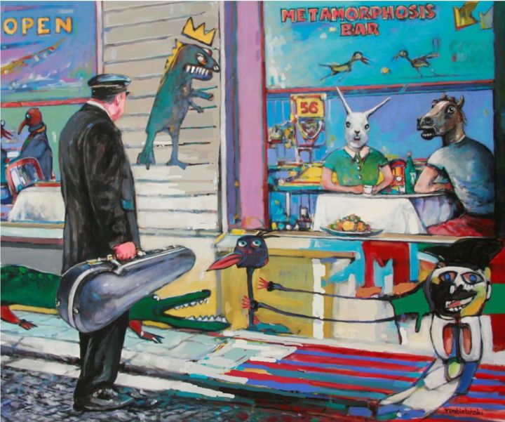 Painting titled "On the walk" by Piotr Rembielinski, Original Art, Acrylic