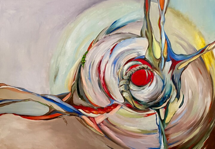 Peinture intitulée "Zone de turbulence…" par Aksana Chmel, Œuvre d'art originale, Huile