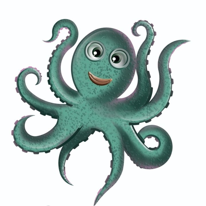 Digital Arts titled "Happy Octopus" by Shikha Kosta, Original Artwork, 2D Digital Work