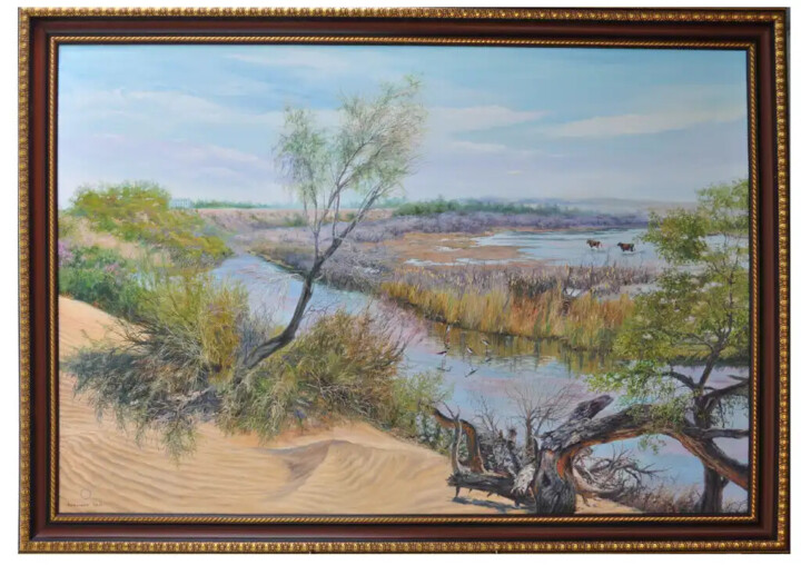 Картина под названием "Пейзаж "Молла Кара"" - Якуб Калмурадов, Подлинное произведение искусства, Масло