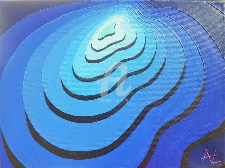 Peinture intitulée "STRATES BLEUES" par Alissandre Laisne, Œuvre d'art originale, Acrylique
