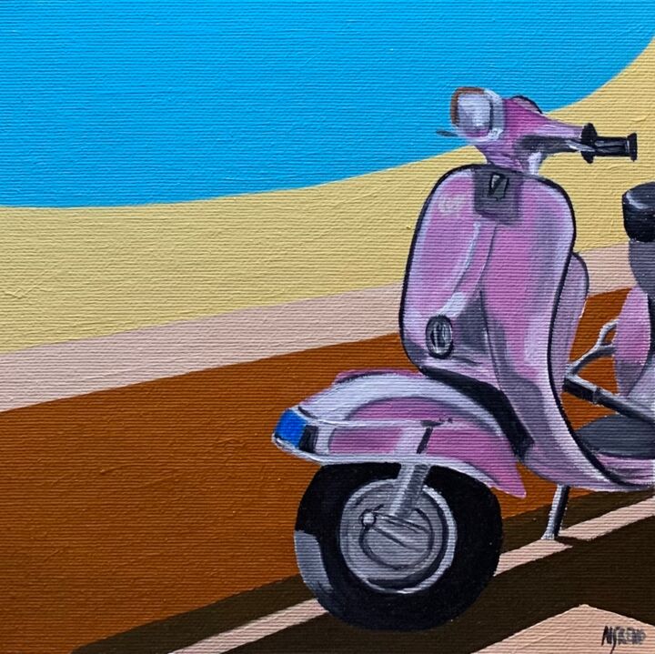 Painting titled "Are you there too ?" by Al Freno, Original Artwork, Oil