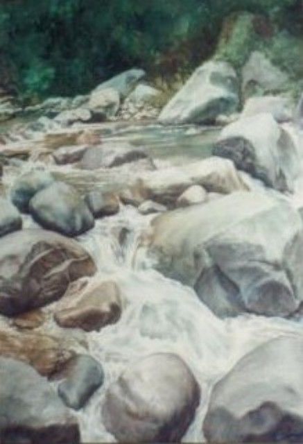 Painting titled "RIVER RAPIDS" by Al Gamet, Original Artwork