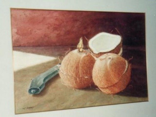 Painting titled "Coconuts" by Al Gamet, Original Artwork