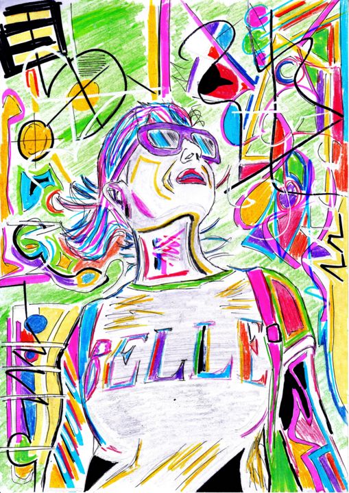 Рисунок под названием "Belle" - Aleksey Tsarev, Подлинное произведение искусства, Цветные карандаши