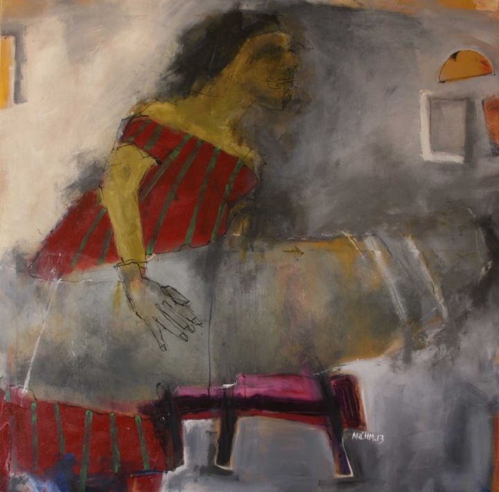 Peinture intitulée "Syrian scenes" par Alaa Hamameh, Œuvre d'art originale, Huile