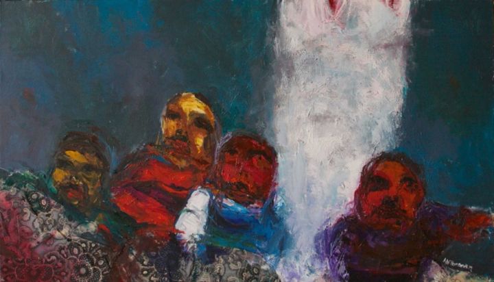 Peinture intitulée "Syrian scenes" par Alaa Hamameh, Œuvre d'art originale, Huile