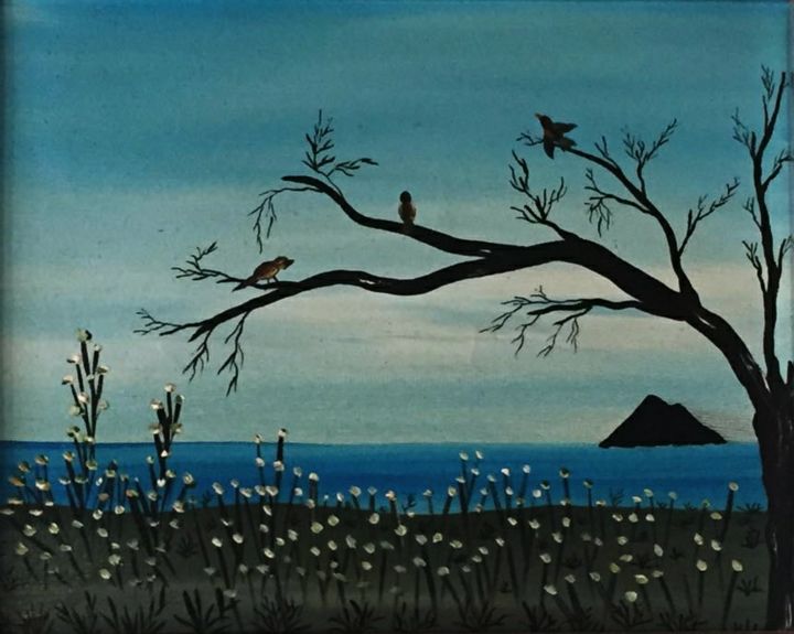 Pittura intitolato "il canto degli ucce…" da Mateci-Antonio Lucio Rudy Lacquaniti, Opera d'arte originale