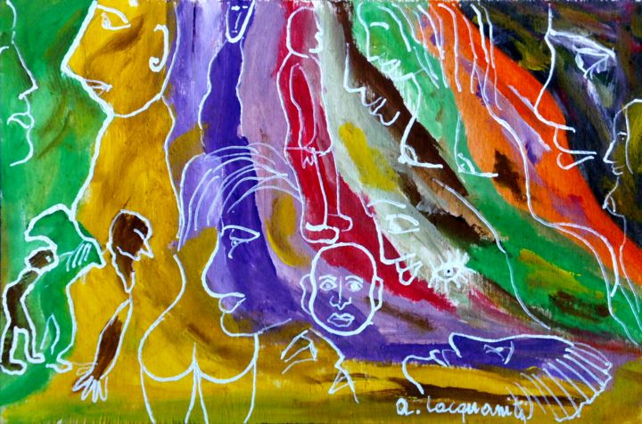 Pintura titulada "img-20170119. Ombre…" por Mateci-Antonio Lucio Rudy Lacquaniti, Obra de arte original, Acrílico