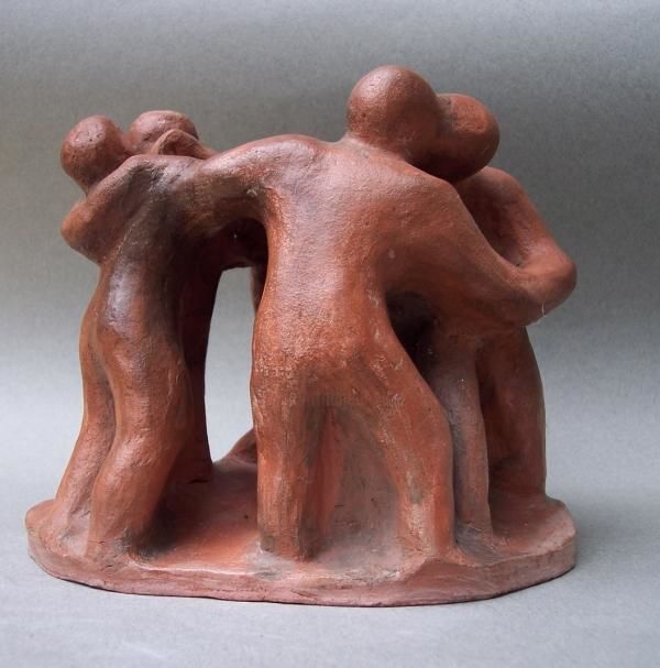 Skulptur mit dem Titel "Hombres" von Alaides Martinol, Original-Kunstwerk, Gemischte Medien
