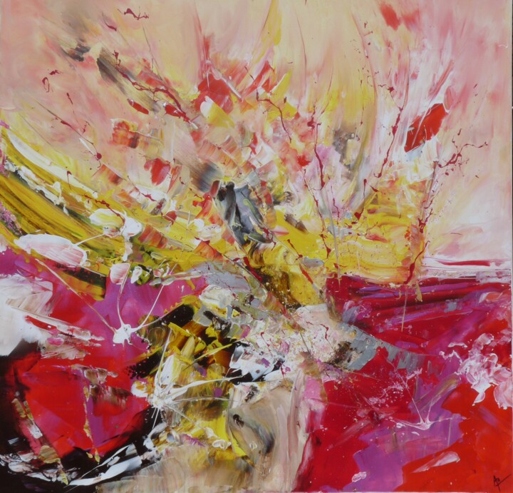 Painting titled "14-043-Fleurs de pr…" by Alain Bal, Original Artwork, Acrylic