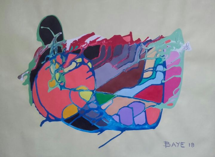 Peinture intitulée "Capucin pigeon" par Alain Baye, Œuvre d'art originale
