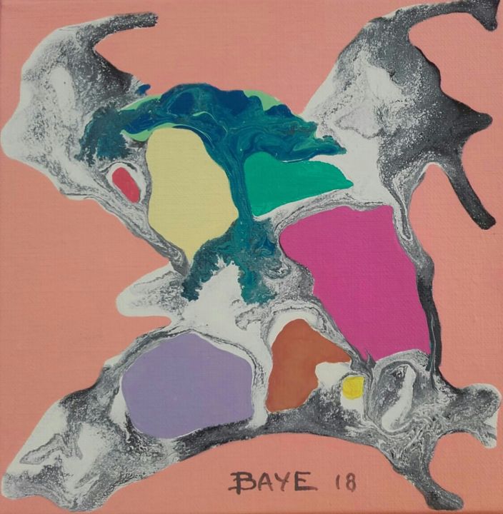 Painting titled "4 cardinal points" by Alain Baye, Original Artwork, Acrylic