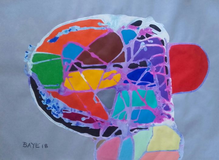 Peinture intitulée "Au départ du bonnet…" par Alain Baye, Œuvre d'art originale, Acrylique