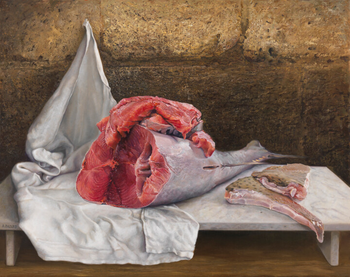 Peinture intitulée "bazard-nature-morte…" par Alain Bazard, Œuvre d'art originale, Huile