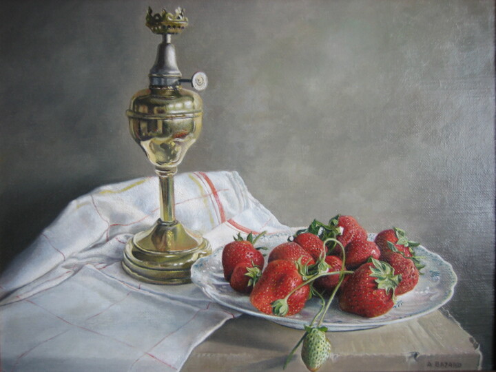 绘画 标题为“fraises.jpg” 由Alain Bazard, 原创艺术品, 油