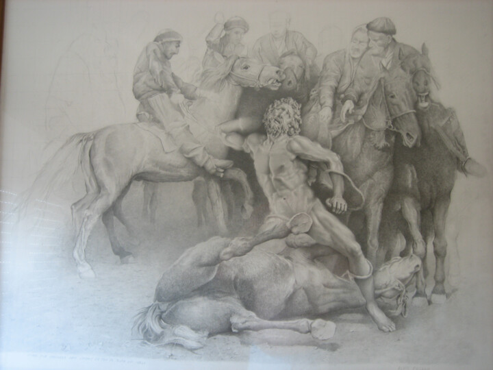 Drawing titled "etude-pour-gandhara…" by Alain Bazard, Original Artwork