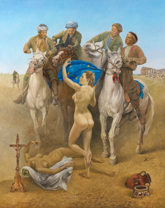 Malarstwo zatytułowany „les-cavaliers-de-l-…” autorstwa Alain Bazard, Oryginalna praca, Olej
