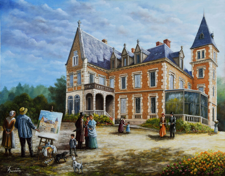Peinture intitulée "le Chateau de gramo…" par Alain Benedetto, Œuvre d'art originale