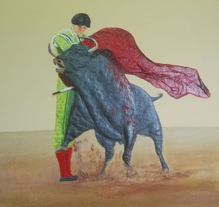 Painting titled ""la corrida"  nos…" by Alain Berthier, Original Artwork