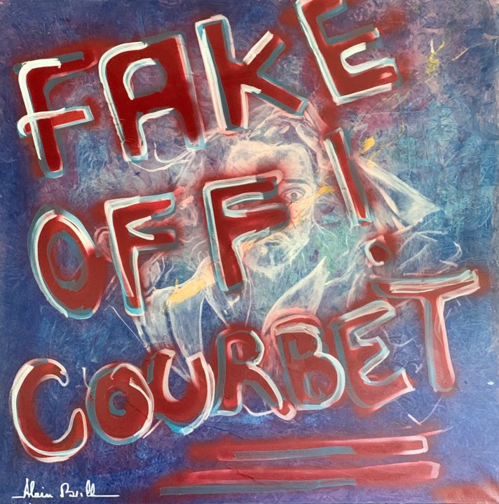 Peinture intitulée "Fake off Courbet" par Alain Bulle, Œuvre d'art originale, Acrylique