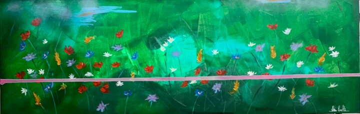 Картина под названием "Fleurs interdites 1" - Alain Bulle, Подлинное произведение искусства, Акрил Установлен на Деревянная…