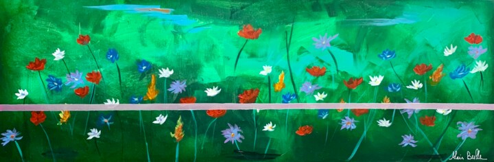 Картина под названием "Fleurs interdites 2" - Alain Bulle, Подлинное произведение искусства, Акрил Установлен на Деревянная…