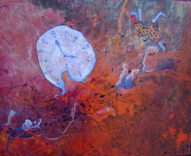 Malerei mit dem Titel "Si lents cieux" von Alain Bulle, Original-Kunstwerk, Öl