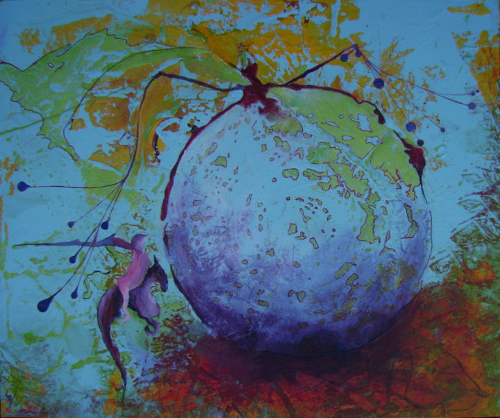 Malerei mit dem Titel "L'attaque" von Alain Bulle, Original-Kunstwerk, Öl