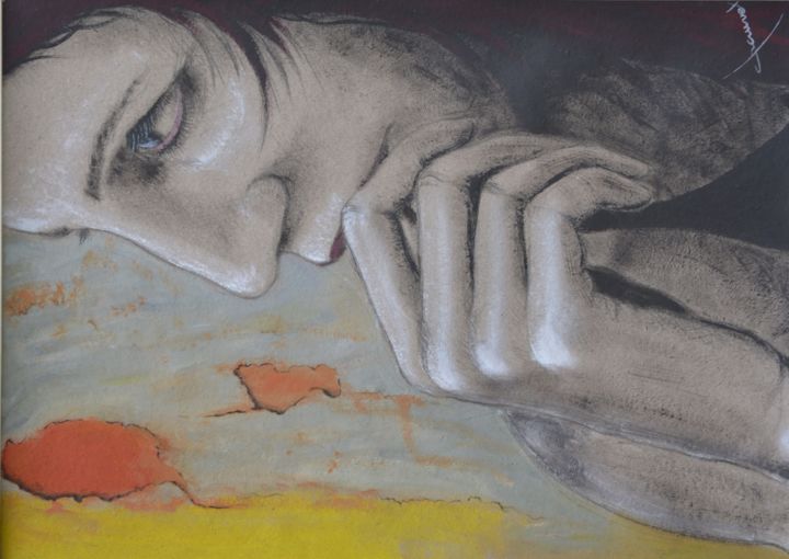 Painting titled "réflexion" by Alain Chauvet, Original Artwork, Acrylic