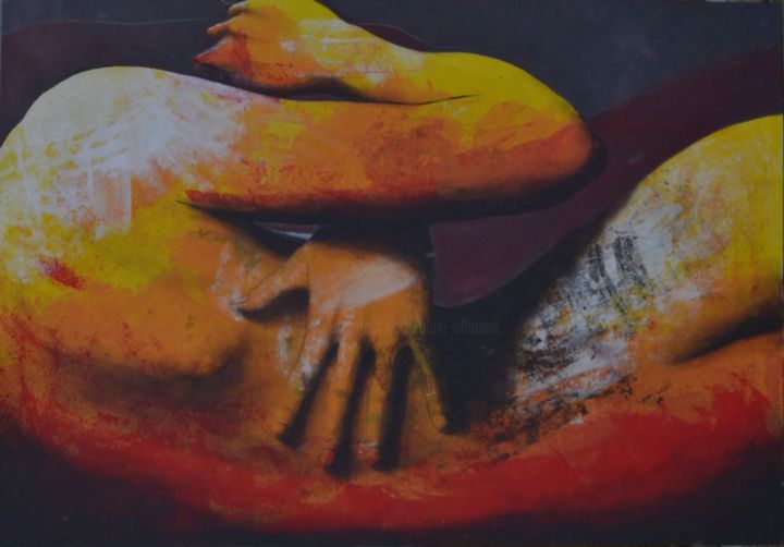 Peinture intitulée "Main à la taille" par Alain Chauvet, Œuvre d'art originale, Acrylique