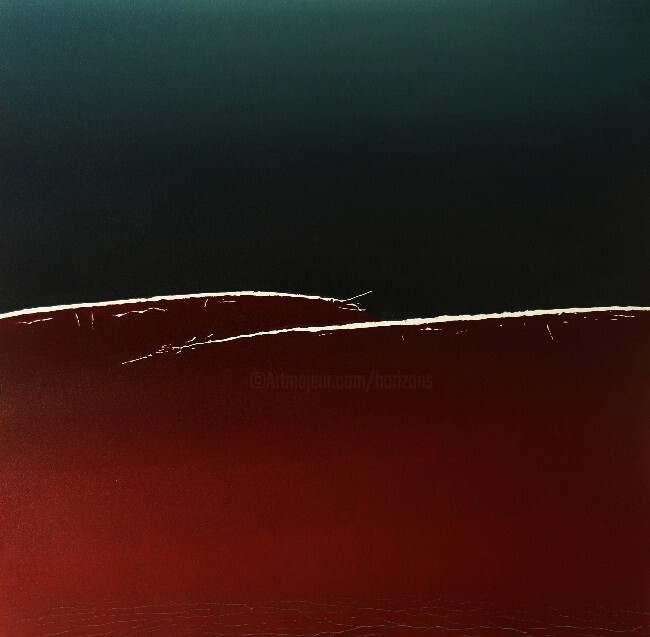 Painting titled "Horizon - peinture…" by Alain Chenard, Original Artwork, Acrylic Mounted on Wood Stretcher frame