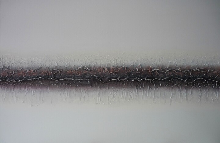 「Horizon - peinture…」というタイトルの絵画 Alain Chenardによって, オリジナルのアートワーク, アクリル ウッドストレッチャーフレームにマウント