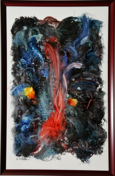 Painting titled "CASCADE" by Alain Cuvelier, Original Artwork
