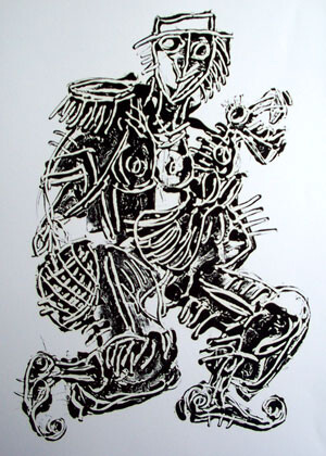 Отпечатки и Гравюры под названием "Encre 2" - Alain Cuvelier, Подлинное произведение искусства