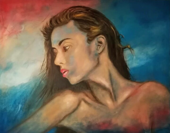 Painting titled "Cristina" by Alain Denis, Original Artwork, Oil