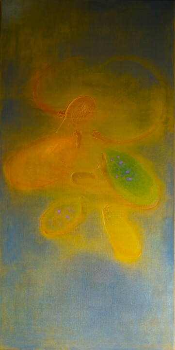 Painting titled "Ethereal dance" by Alain Du Pontavice, Original Artwork, Oil Mounted on Wood Stretcher frame