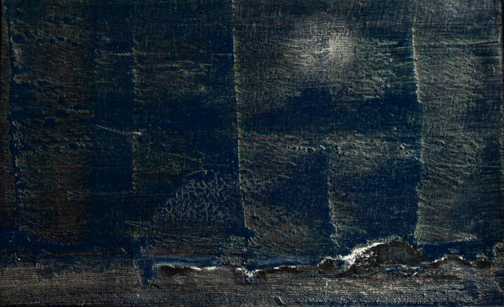 "Sea foam at moonlig…" başlıklı Tablo Alain Du Pontavice tarafından, Orijinal sanat, Petrol Ahşap panel üzerine monte edilmiş